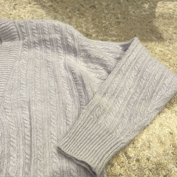 VTG Liz Claiborne open front 2 pocket cardigan Lambswool Angora sweater size L P - Picture 3 of 8